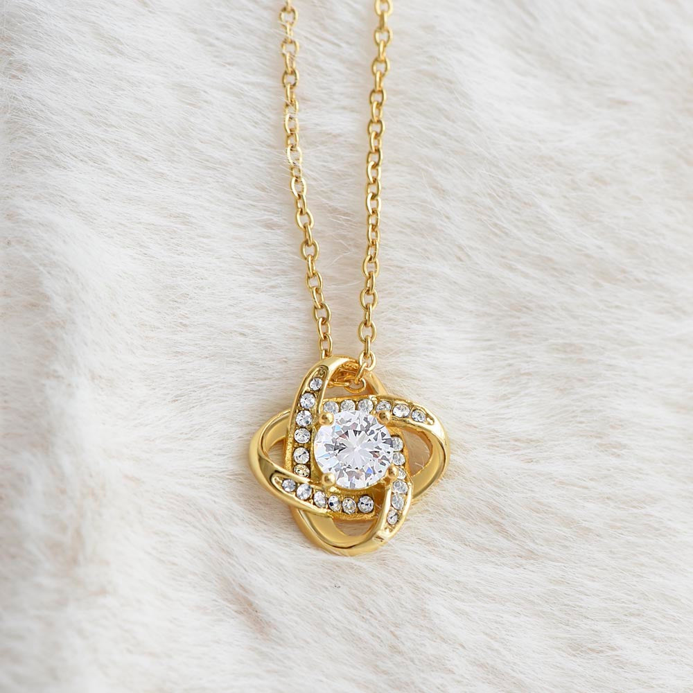 Celebrate Graduation Day with our Beloved Daughter Love Knot Necklace